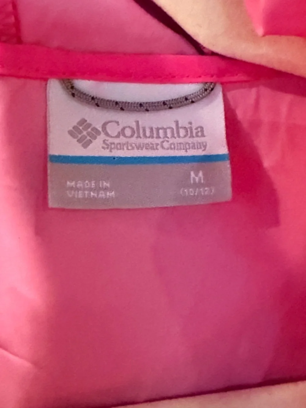Columbia Switchback II Rain Jacket Girls M (10/12) Pink Lightweight Hooded